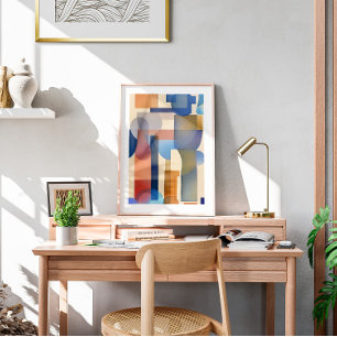 Poster Aquarelle Abstraite arc-en-ciel