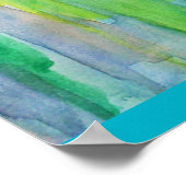 Poster Aquarelle abstraite Aurora Borealis (Coin)