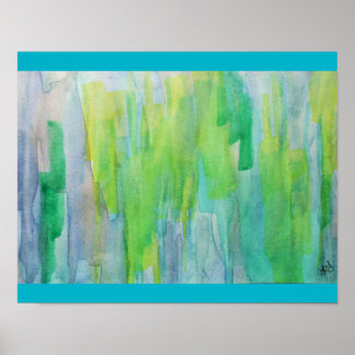 Poster Aquarelle abstraite Aurora Borealis