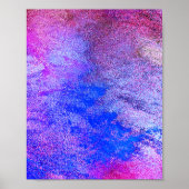 Poster Aquarelle abstraite bleue Art Waves violet (Devant)