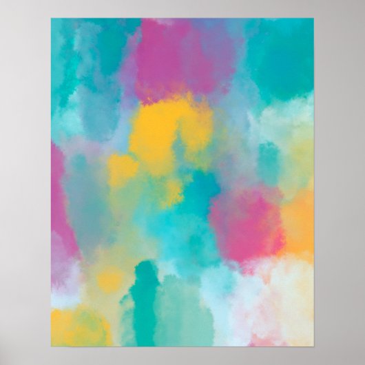 Poster Aquarelle Abstraite colorée (Devant)