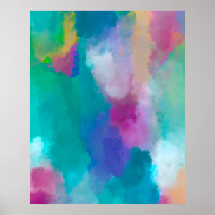 Poster Aquarelle Abstraite colorée