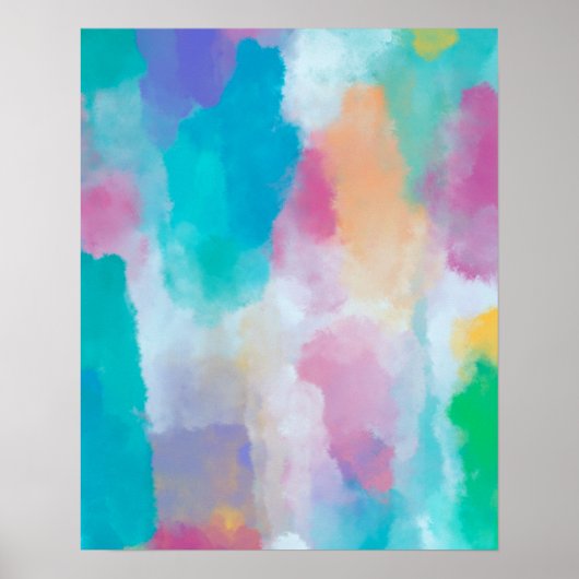 Poster Aquarelle Abstraite colorée (Devant)