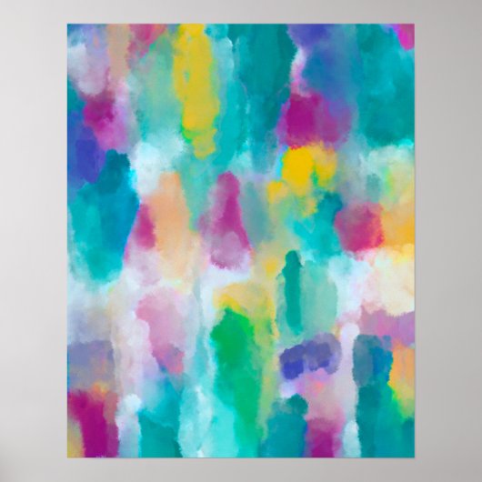 Poster Aquarelle Abstraite colorée (Devant)