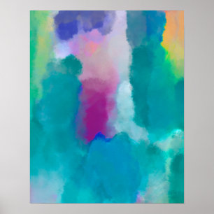 Poster Aquarelle Abstraite colorée