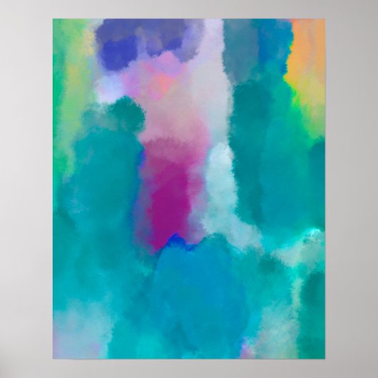Poster Aquarelle Abstraite colorée (Devant)