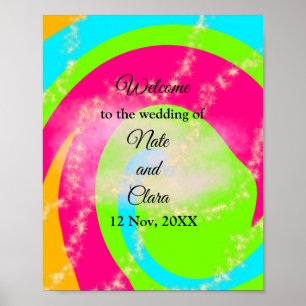 Poster Aquarelle abstraite colorée ajouter nom texte
