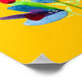 Poster Aquarelle Abstraite colorée fleurie (Coin)