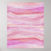 Poster Aquarelle Abstraite Couches roses Agate Art (Devant)