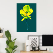 Poster Aquarelle abstraite jaune lâche floral (Bureau à domicile)