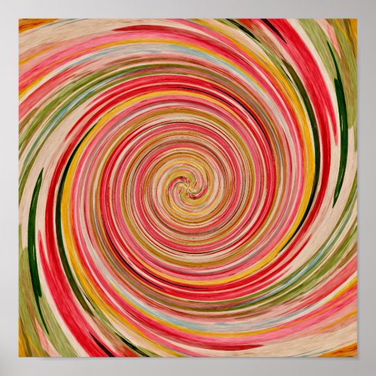 Poster Aquarelle Abstraite moderne Pastel Rose (Devant)