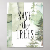 Poster Aquarelle Abstraite moderne Sauvez Les Arbres (Devant)