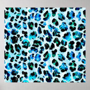 Poster Aquarelle Abstraite Motif de peau léopard