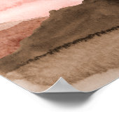 Poster Aquarelle abstraite nuit lune paysage désertique (Coin)