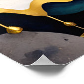 Poster Aquarelle Abstraite peinture biologique Or 4:5 (Coin)