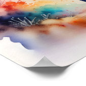 Poster Aquarelle Abstraite Peinture de l'éléphant 1:1 (Coin)