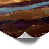 Poster Aquarelle Abstraite peinture de paysage or 1:1 (Coin)