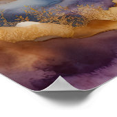 Poster Aquarelle Abstraite peinture de paysage or 1:1 (Coin)