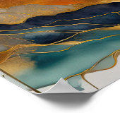 Poster Aquarelle Abstraite peinture de paysage or 1:1 (Coin)