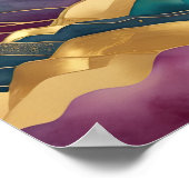 Poster Aquarelle Abstraite peinture de paysage or 1:1 (Coin)