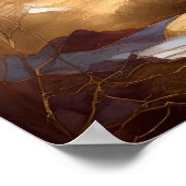 Poster Aquarelle Abstraite peinture de paysage or 1:1 (Coin)