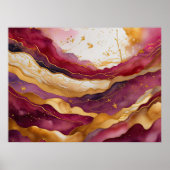 Poster Aquarelle Abstraite peinture de paysage or 4:3 (Devant)