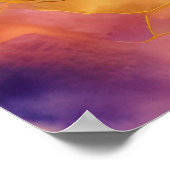 Poster Aquarelle Abstraite peinture de paysage or 4:3 (Coin)