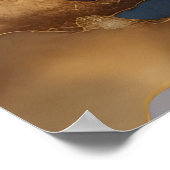 Poster Aquarelle Abstraite peinture de paysage or 4:3 (Coin)