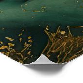 Poster Aquarelle Abstraite peinture de paysage Or IV (Coin)