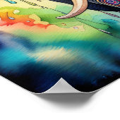 Poster Aquarelle Abstraite Peinture d'Elephant Holi (Coin)