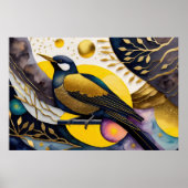 Poster Aquarelle Abstraite Peinture des oiseaux 3:2 (Devant)