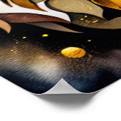 Poster Aquarelle Abstraite Peinture d'un lion 5:4 (Coin)