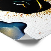 Poster Aquarelle Abstraite Peinture d'un zèbre 5:4 (Coin)