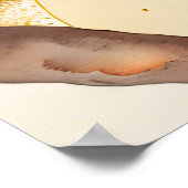 Poster Aquarelle Abstraite peinture géométrique Or 4:3 (Coin)