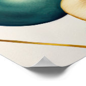 Poster Aquarelle Abstraite peinture géométrique Or 4:3 (Coin)