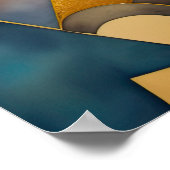 Poster Aquarelle Abstraite peinture géométrique Or 4:5 (Coin)