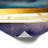 Poster Aquarelle Abstraite peinture géométrique Or 4:5 (Coin)