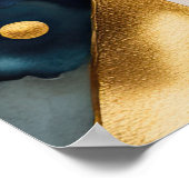 Poster Aquarelle Abstraite peinture géométrique Or 4:5 (Coin)