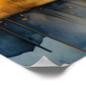 Poster Aquarelle Abstraite Peinture Gold Cityscape 3:2 (Coin)