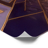 Poster Aquarelle Abstraite Peinture Gold Cityscape 3:2 (Coin)