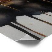 Poster Aquarelle Abstraite Peinture Gold Cityscape 3:2 (Coin)