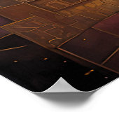 Poster Aquarelle Abstraite Peinture Gold Cityscape 4:3 (Coin)