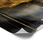 Poster Aquarelle Abstraite Peinture Gold Cityscape 5:4 (Coin)