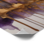 Poster Aquarelle Abstraite Peinture Gold Cityscape 5:4 (Coin)