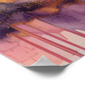 Poster Aquarelle Abstraite Peinture Gold Cityscape 5:4 (Coin)