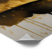 Poster Aquarelle Abstraite Peinture Gold Cityscape 5:4 (Coin)