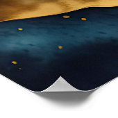 Poster Aquarelle Abstraite Peinture Paysage Or 2:3 (Coin)