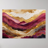 Poster Aquarelle Abstraite Peinture Paysage Or 3:2 (Devant)