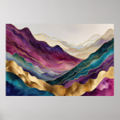 Poster Aquarelle Abstraite Peinture Paysage Or 3:2 (Devant)