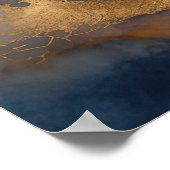 Poster Aquarelle Abstraite Peinture Paysage Or 3:2 (Coin)